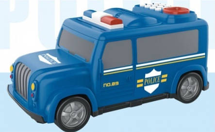 Сейф дитячий "Машина поліції" Інтерактивна електронна скарбничка сейф Машинка з кодовим замком 589-13B YU227, фото 3