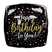 045 Фольгована кулька квадрат Happy Birthday to you 18" Китай