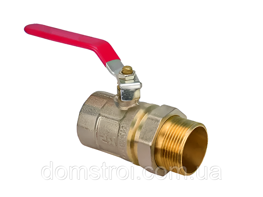 Кран кульовий латунний для води 1" ГШ американка ручка KOER KR.227 (KR0013)