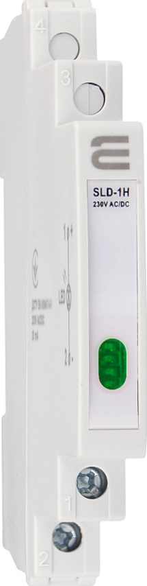 Сигнальний індикатор зелений 9 mm LED 230V AC/DC SLD-1H на DIN-рейку