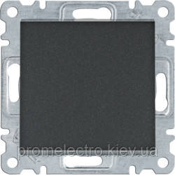 Вимикач 1-кл кнопковий, чорний, Lumina Hager (WL0113), фото 1