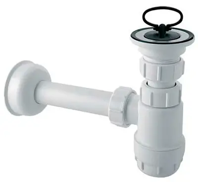 Сифон низький для умивальника/біде з зливом і пробкою McALPINE HC1L (1 1/4x32)