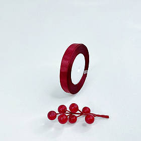 Стрічка атласна, 1,2 см, "бордо", 23 м - рулон