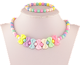 Набір дитячий Xuping Кольє Браслет «Різнокольорові намистини та банти» на резинці, шир. 6-19мм, фото 2