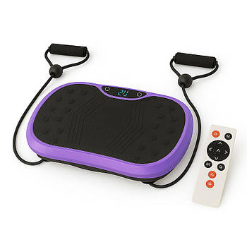 Платформа вібраційна з 2 експандерами та пультом до 120кг, Фіолетовий / Фітнес-платформа / Віброплатформа