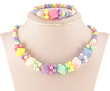 Набір дитячий Xuping TTM Stainless Steel Колір 14К Кольє Браслет «Різнокольорові намистини» на гумці, шир. 4-11мм, фото 2