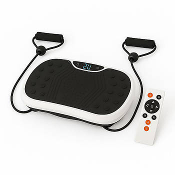 Платформа вібраційна з 2 експандерами та пультом до 120кг, Білий / Фітнес-платформа / Віброплатформа