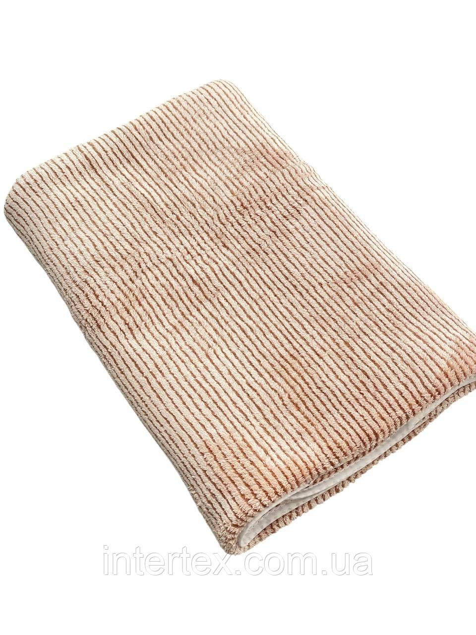 Рушник банний великий мікрофібра Зебра (бежевий) 160х80 см., фото 1