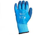 Водонепроникні термічні робочі рукавички розмір 8 Geko G75042, Рукавички для роботи бавовна з латексом зимові, фото 3