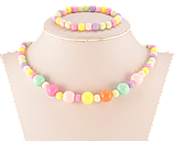 Набір дитячий Xuping Кольє Браслет «Різнокольорові намистини» на резинці, шир. 6-14мм, фото 2