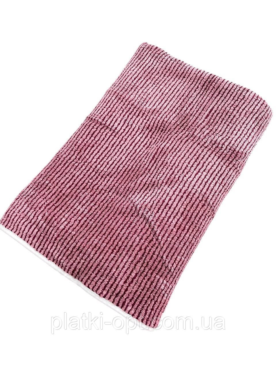 Рушник банний великий мікрофібра Зебра (малиновий) 160х80 см.