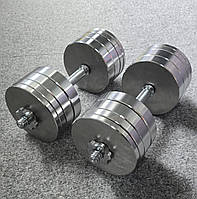 Гантелі металеві 2 шт.*32КГ (64КГ пари) Хром грифи.