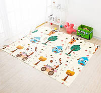 Ігровий розвиваючий термо килимок для дітей складний двосторонній з ростоміром Дитячі килимки на підлогу 200х180