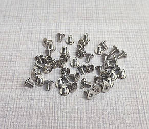 Гвинт кріплення жорстий диск HDD, UNC #6-32, довжина 5мм, 50шт, хром, плоска головка, фото 2