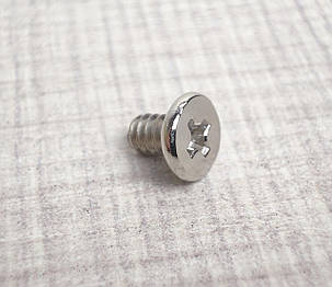 Гвинт кріплення жорстий диск HDD, UNC #6-32, довжина 5мм, 50шт, хром, плоска головка, фото 1