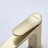 Змішувач для умивальника GAPPO G1010-3, золотий сатин, фото 2