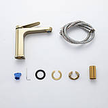 Змішувач для умивальника GAPPO G1010-3, золотий сатин, фото 4