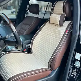 Накидки на передні сидіння CarFashion, модель MONACO FRONT, бежевий/шоколад