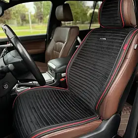 Накидки на передні сидіння CarFashion, модель MONACO FRONT, чорний/червоний