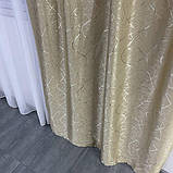 Сонцезахисні штори з льону блекаут 100% захист від сонця бежеві штори, фото 7