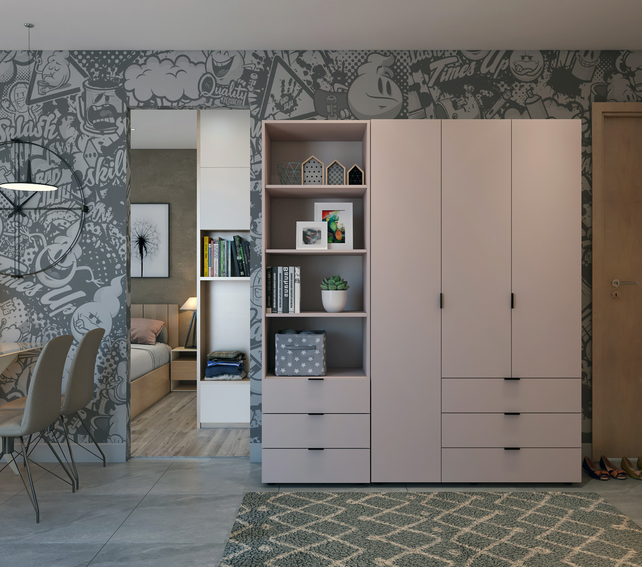 Пенал для одягу Doros Гелар  3Ш 60х49.5х203.4