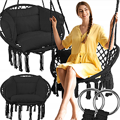 Гойдалка підвісна гніздо лелеки MalTec 60см 150кг чорна (Польща)