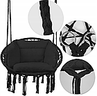 Гойдалка підвісна гніздо лелеки MalTec 60см 150кг чорна (Польща), фото 5