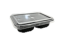 010949 Контейнер чорний 187*137*48мм 2-секц.,750 мл РР (50/500), фото 3