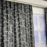 Готовий комплект щільних штор на тасьмі з підхватами 150х270 см Колір графіт, фото 6