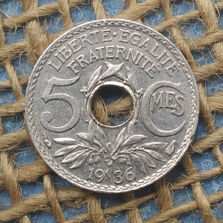 5 сантимiв 1936 року францiя