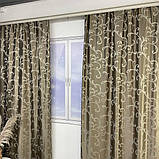 Готовий комплект щільних штор на тасьмі з підхватами 150х270 см Колір кавовий, фото 7