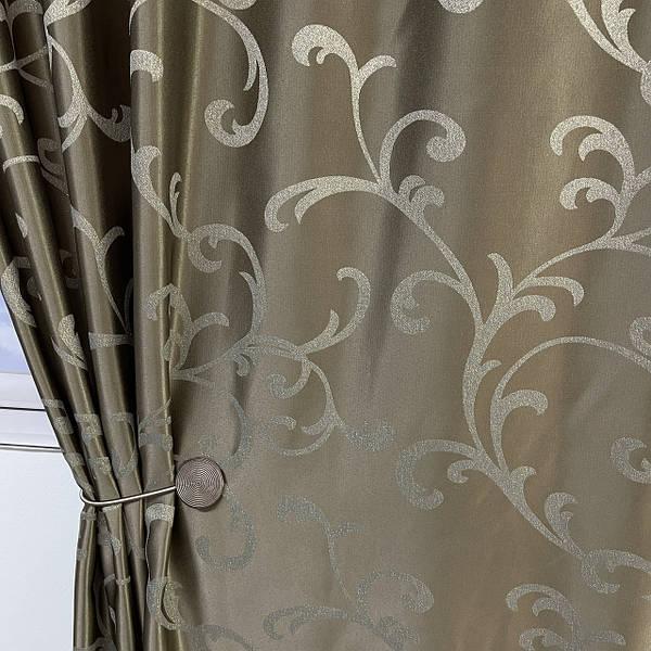 Готовий комплект щільних штор на тасьмі з підхватами 150х270 см Колір кавовий, фото 1