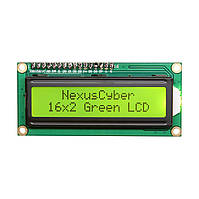 Двухстрочный символьный индикатор LCD1602 5V с подсветкой (зеленый)