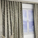 Готовий комплект щільних штор на тасьмі з підхватами 150х270 см Колір холодний беж, фото 5