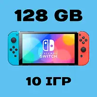 Прошитая Nintendo Switch OLED 64GB+MicroCD 128GB(10 игр), цена