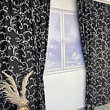 Готовий комплект щільних штор на тасьмі з підхватами 150х270 см Колір чорний, фото 4