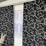 Готовий комплект щільних штор на тасьмі з підхватами 150х270 см Колір чорний, фото 7