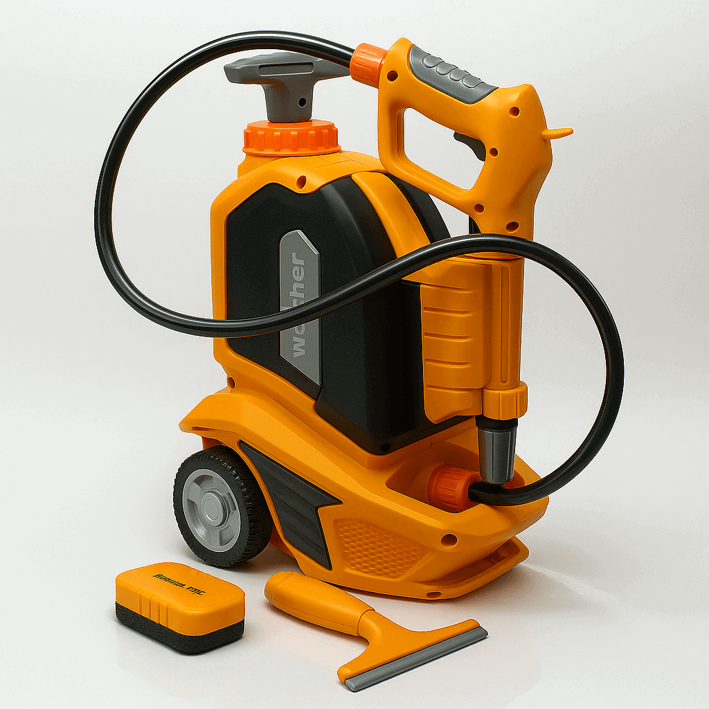 Ігровий набір Міні мийка Power Tools T017 — дитяча автомийка з резервуаром для води, 35×21×16 см, фото 1