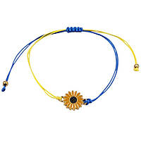 Плетений браслет «Соняшник», Патріотичні браслети, Браслети синій жовтий,Символіка України (330218(3))