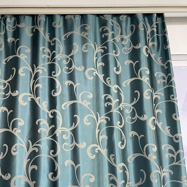 Готовий комплект щільних штор на тасьмі з підхватами 150х270 см Колір бірюзовий, фото 1