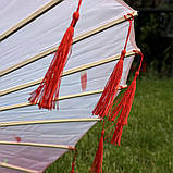 Парасолька для фотосесій червона з китицями | китайська традиційна парасолька, фото 2