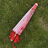 Парасолька для фотосесій червона з китицями | китайська традиційна парасолька, фото 5