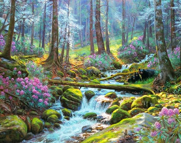 Набір алмазного вишивання  мозаїки Go To Art  Лісова річка 177288
