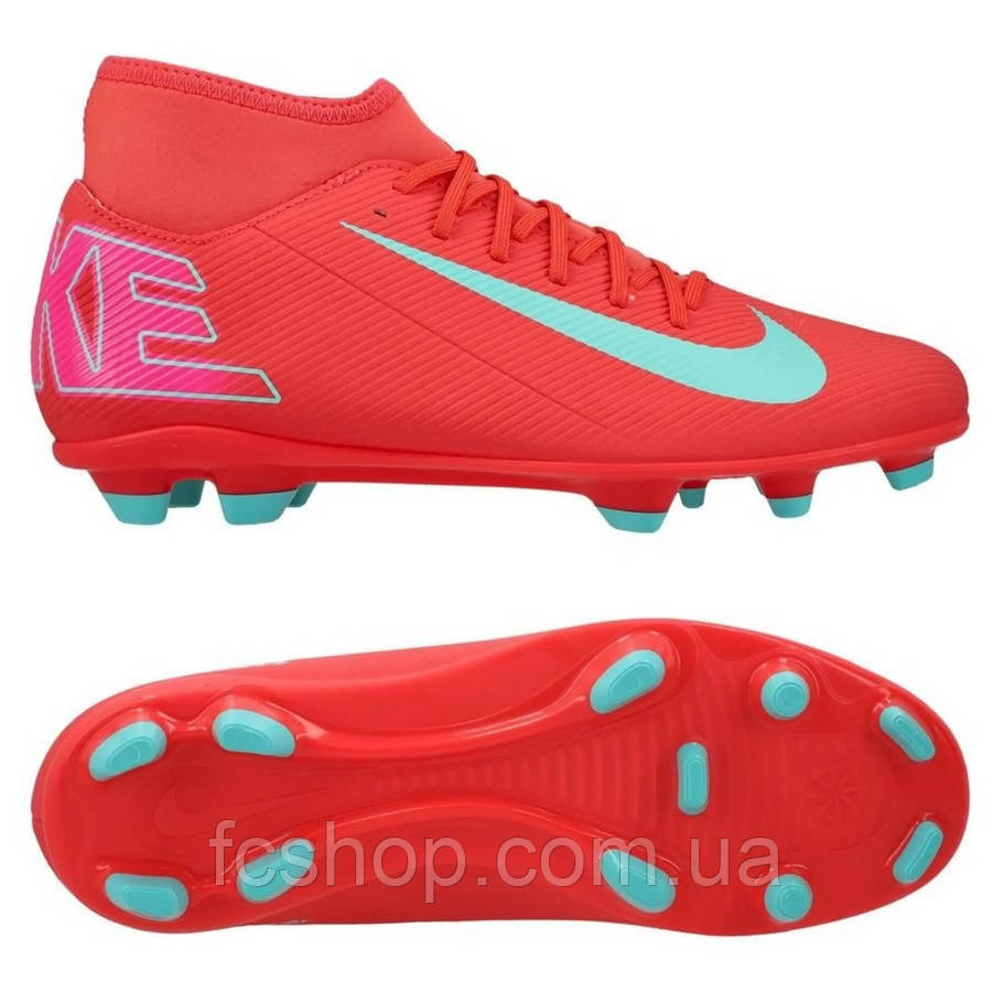 Футбольні бутси Nike Mercurial Superfly 10 CLUB FG/MG FQ8314-800, Червоний, Розмір (EU) — 40.5