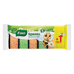 Губка кухонна Fino з великими порами Бджілка 5+1шт (28)