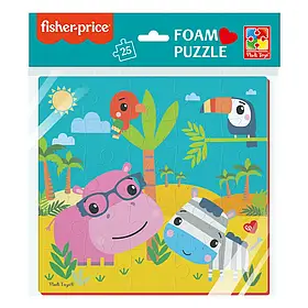 М'які пазли розмір 22-23см Fisher Price. Бегемот і зебра" VT1109-04 25 елементів.