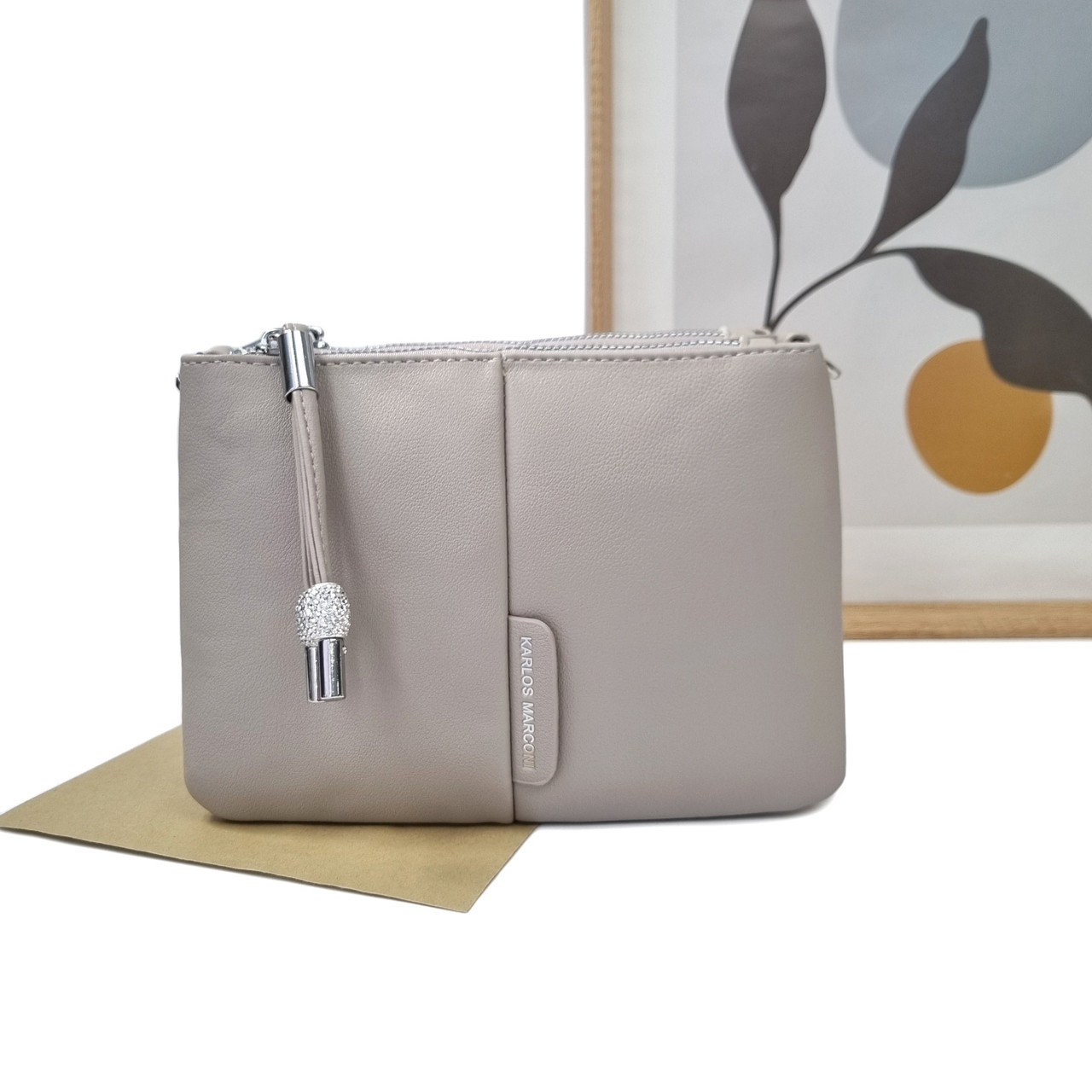 Жіноча маленька сумка крос-боді світло-сірий Арт.HX165 l.grey Eteral Smile ( стулок)