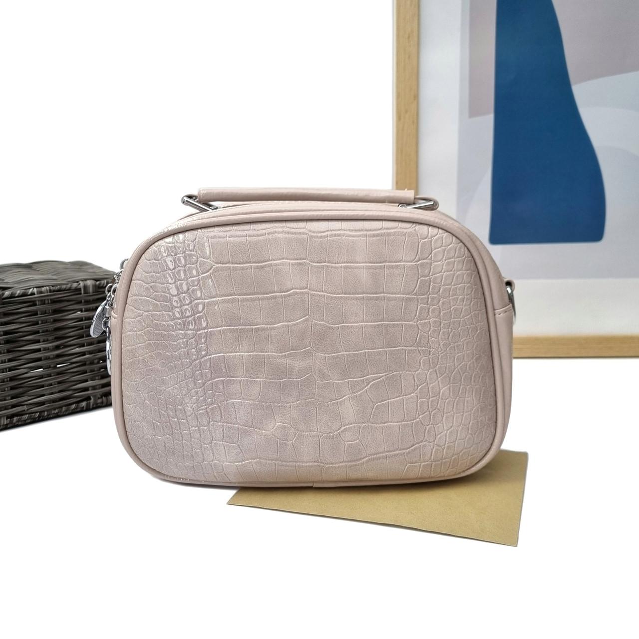 Сумка через плече жіноча	штучна шкіра світло-бежевий Арт.HX135 l.beige Eteral Smile (54)
