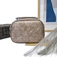 Невелика модна сумка штучна шкіра темно-бежевий Арт.HX135 d.beige Eteral Smile (54)