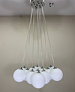 Люстра-пучок срібна підвісна на 13 ламп (82-150F-13 CH+WH G9)